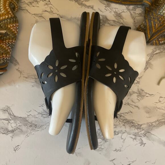 Black LC Lauren Conrad Jarrah Women's Floral Thong Sling Back Size 9 M. - Picture 4 of 8